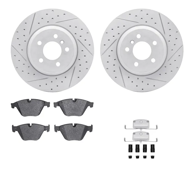 R1 Concepts WBSH1-31167 Brake Rotors - Carbon Coated - D/S W/ Perf Sport Pads & Hdw